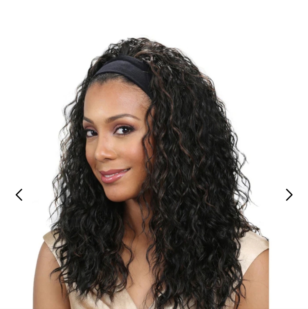 Premium Synthetic Wig - Black With Headband - Picture 3 of 9